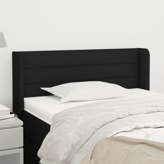 Testiera ad Orecchio Nera 83x16x78/88 cm in Tessuto | homemem39