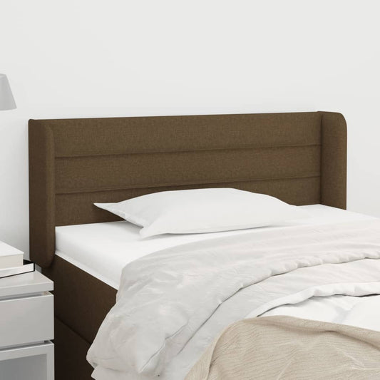 Testiera ad Orecchio Marrone Scuro 83x16x78/88 cm in Tessuto | homemem39