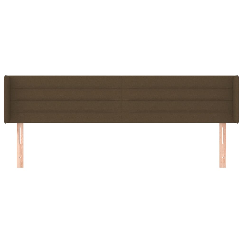 Testiera ad Orecchio Marrone Scuro 183x16x78/88 cm in Tessuto