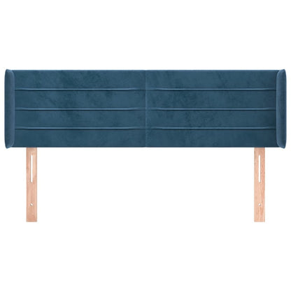 Testiera ad Orecchio Blu Scuro 147x16x78/88 cm in Velluto