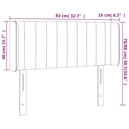 Testiera ad Orecchio Marrone Scuro 83x16x78/88 cm in Tessuto - homemem39