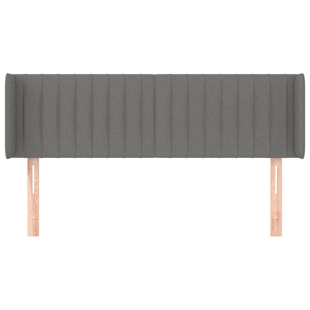 Testiera ad Orecchio Grigio Scuro 147x16x78/88 cm in Tessuto