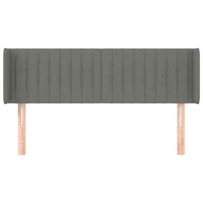 Testiera ad Orecchio Grigio Scuro 147x16x78/88 cm in Tessuto