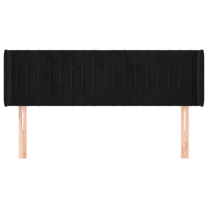 Testiera ad Orecchio Nera 147x16x78/88 cm in Velluto