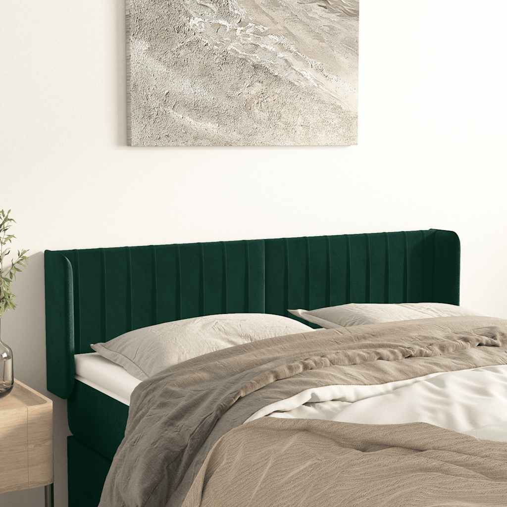 Testiera ad Orecchio Verde Scuro 147x16x78/88 cm in Velluto | homemem39