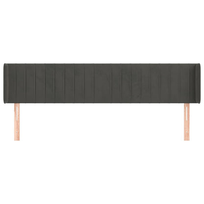 Testiera ad Orecchio Grigio Scuro 163x16x78/88 cm in Velluto