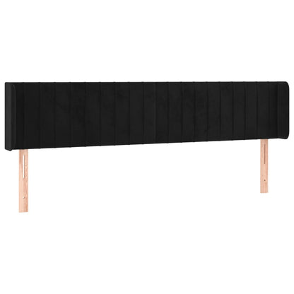 Testiera ad Orecchio Nera 163x16x78/88 cm in Velluto | homemem39