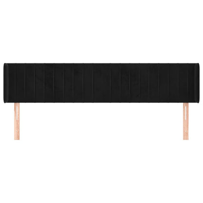 Testiera ad Orecchio Nera 163x16x78/88 cm in Velluto | homemem39