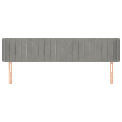 Testiera ad Orecchio Grigio Chiaro 203x16x78/88 cm in Velluto