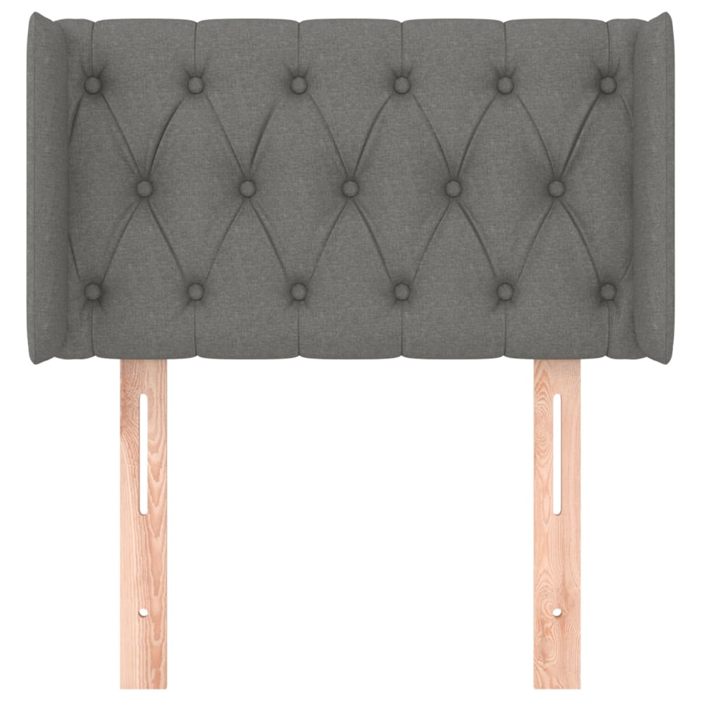 Testiera ad Orecchio Grigio Scuro 83x16x78/88 cm in Tessuto