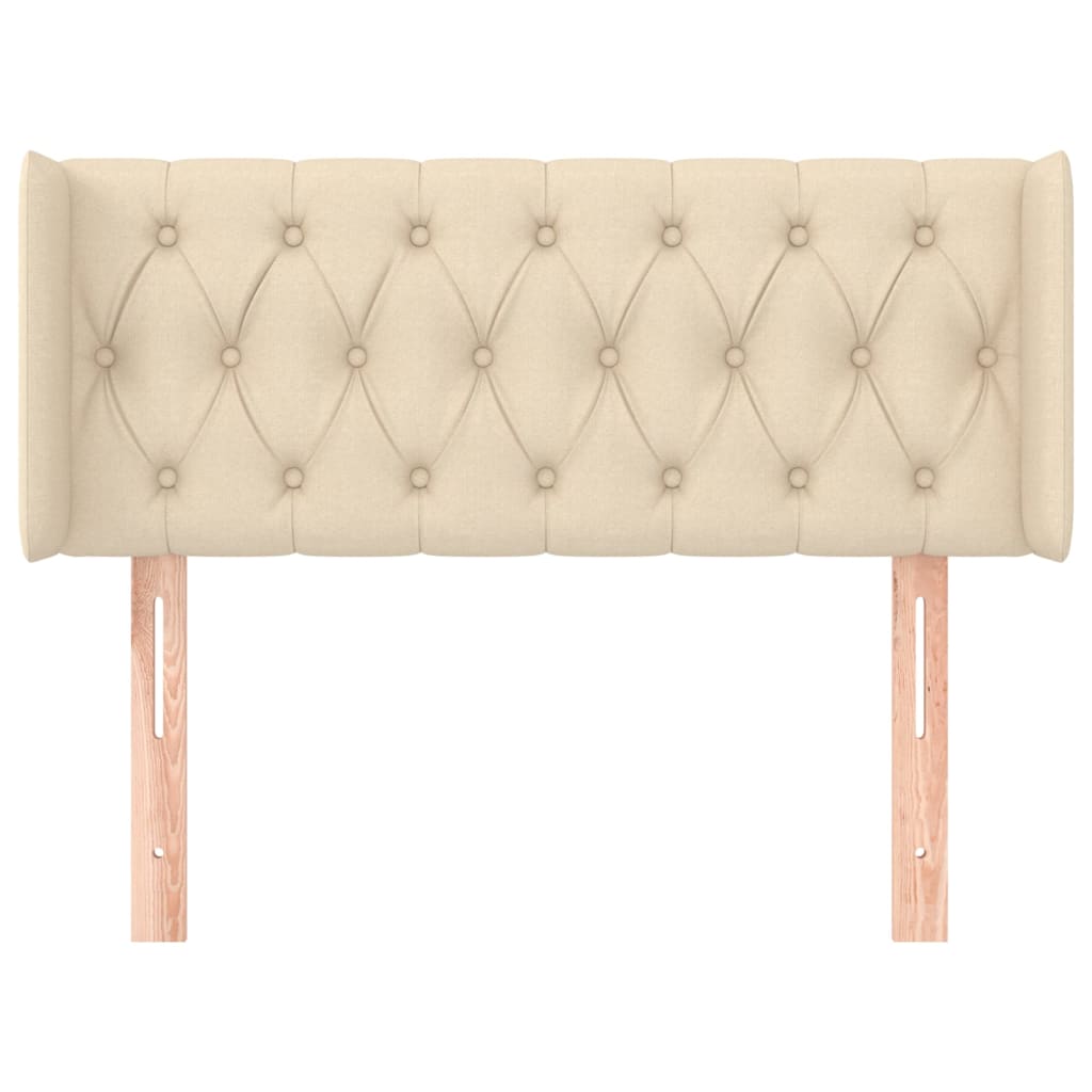 Testiera ad Orecchio Crema 93x16x78/88 cm in Tessuto