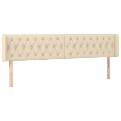 Testiera ad Orecchio Crema 183x16x78/88 cm in Tessuto