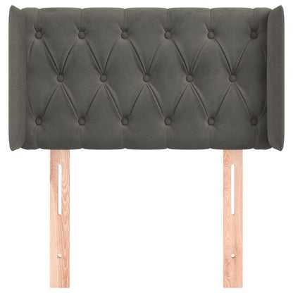 Testiera ad Orecchio Grigio Scuro 83x16x78/88 cm in Velluto
