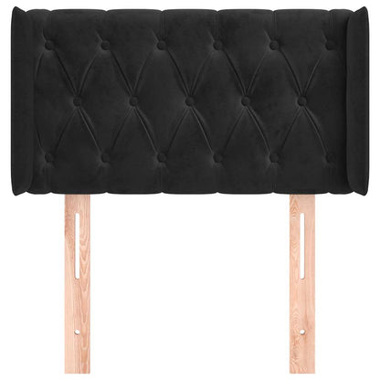 Testiera ad Orecchio Nera 83x16x78/88 cm in Velluto