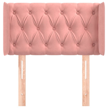 Testiera ad Orecchio Rosa 83x16x78/88 cm in Velluto