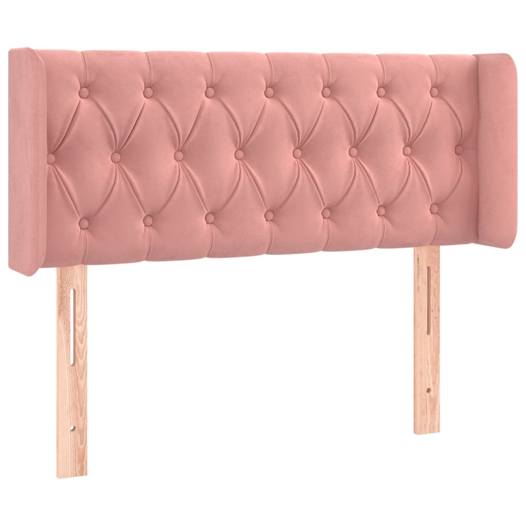 Testiera ad Orecchio Rosa 103x16x78/88 cm in Velluto | homemem39