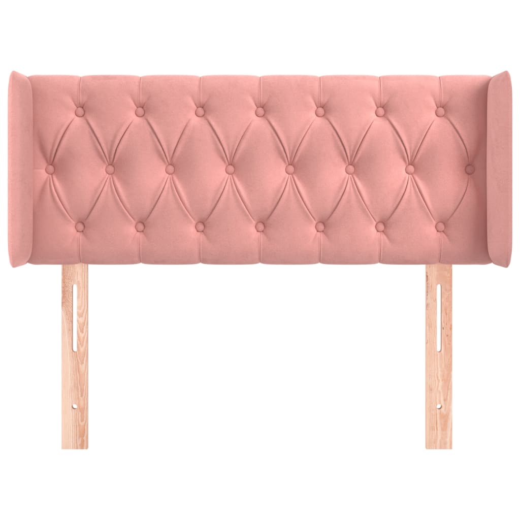 Testiera ad Orecchio Rosa 103x16x78/88 cm in Velluto | homemem39