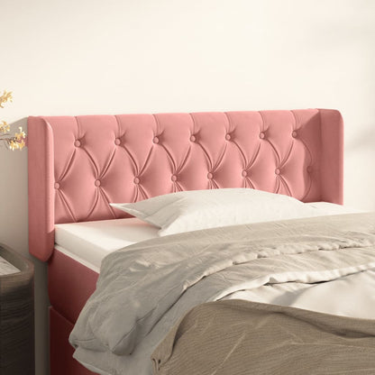 Testiera ad Orecchio Rosa 103x16x78/88 cm in Velluto | homemem39