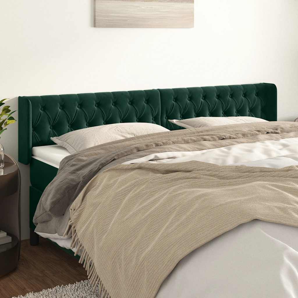 Testiera ad Orecchio Verde Scuro 203x16x78/88 cm in Velluto | homemem39