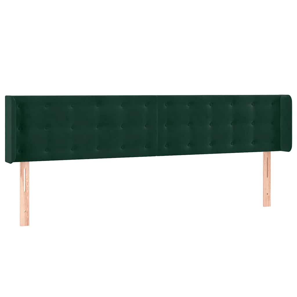 Testiera ad Orecchio Verde Scuro 163x16x78/88 cm in Velluto | homemem39
