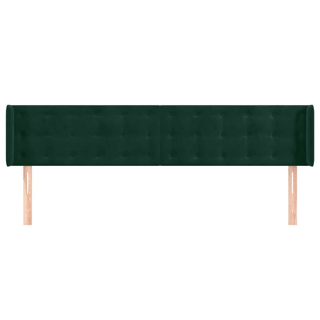 Testiera ad Orecchio Verde Scuro 163x16x78/88 cm in Velluto | homemem39