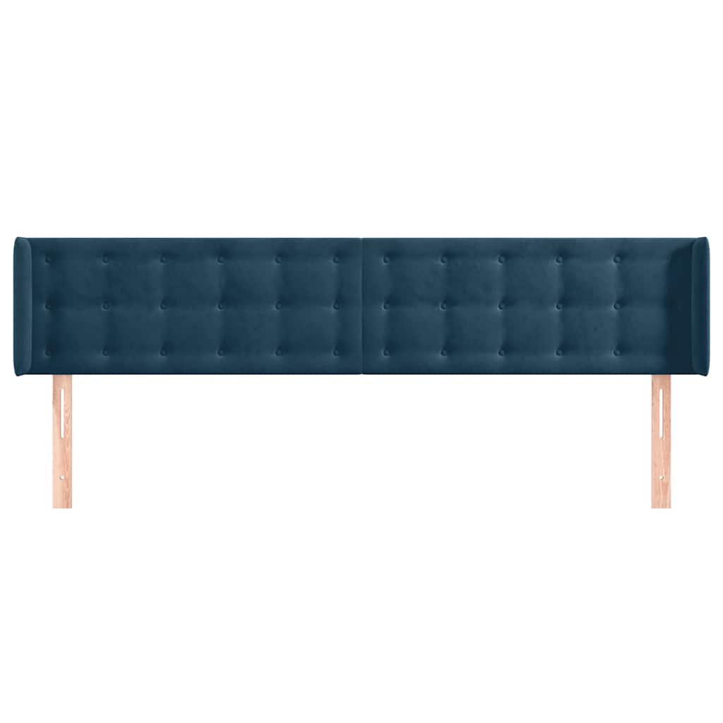 Testiera ad Orecchio Blu Scuro 163x16x78/88 cm in Velluto | homemem39