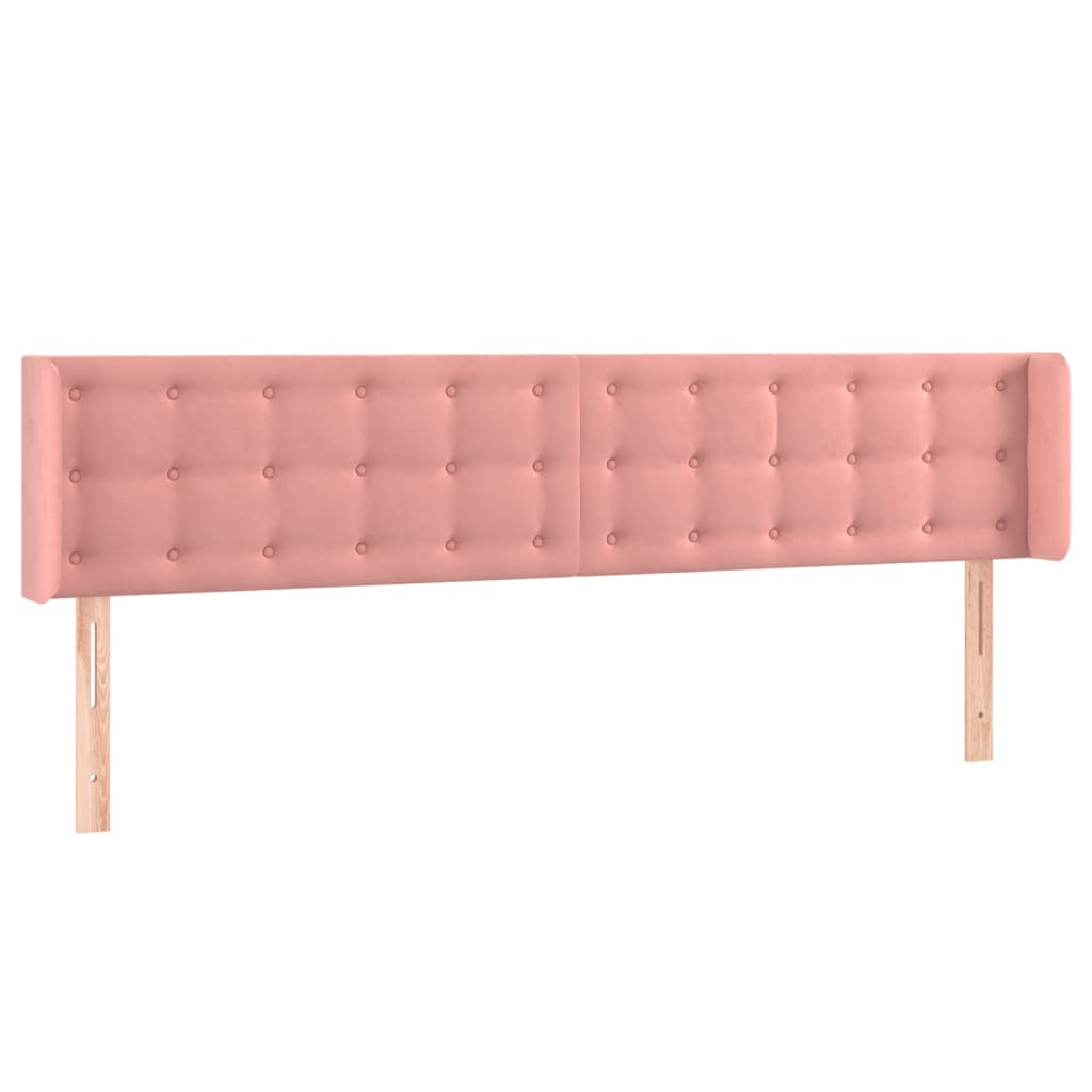 Testiera ad Orecchio Rosa 163x16x78/88 cm in Velluto | homemem39