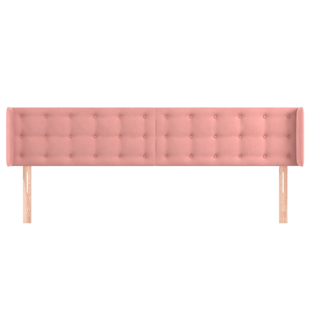 Testiera ad Orecchio Rosa 163x16x78/88 cm in Velluto | homemem39