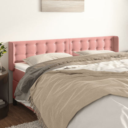 Testiera ad Orecchio Rosa 163x16x78/88 cm in Velluto | homemem39