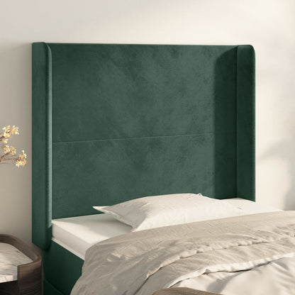 Testiera ad Orecchio Verde Scuro 83x16x118/128 cm in Velluto - homemem39