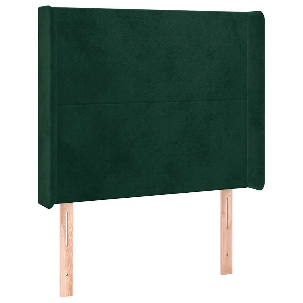 Testiera ad Orecchio Verde Scuro 103x16x118/128cm in Velluto | homemem39