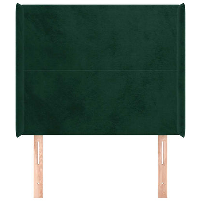 Testiera ad Orecchio Verde Scuro 103x16x118/128cm in Velluto | homemem39