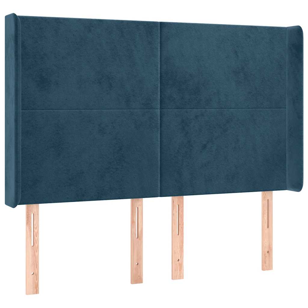 Testiera ad Orecchio Blu Scuro 147x16x118/128 cm in Velluto | homemem39