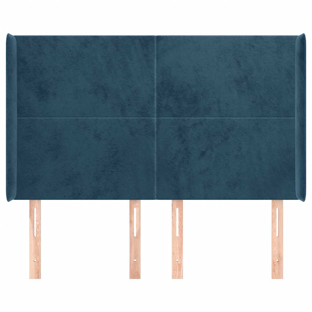 Testiera ad Orecchio Blu Scuro 147x16x118/128 cm in Velluto | homemem39