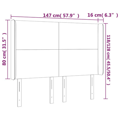 Testiera ad Orecchio Blu Scuro 147x16x118/128 cm in Velluto | homemem39