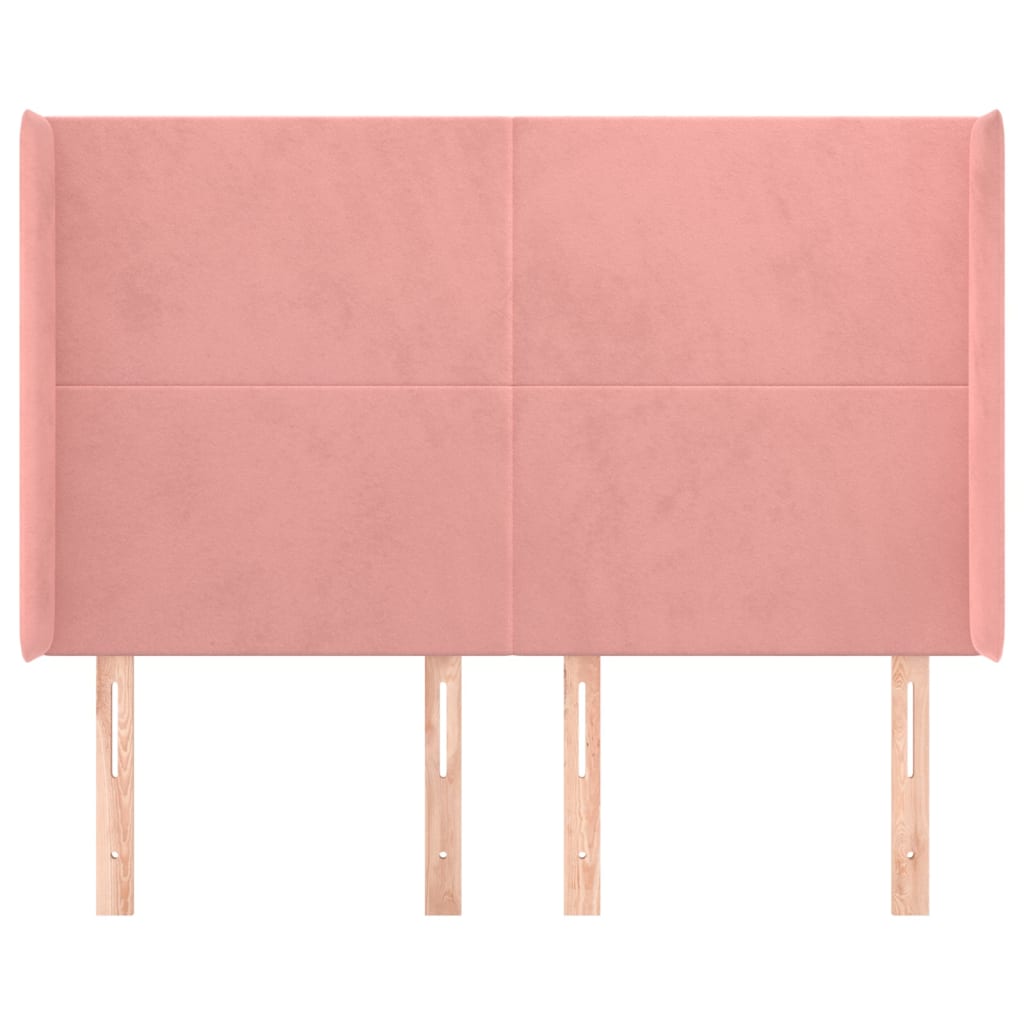 Testiera ad Orecchio Nera 147x16x118/128 cm in Velluto