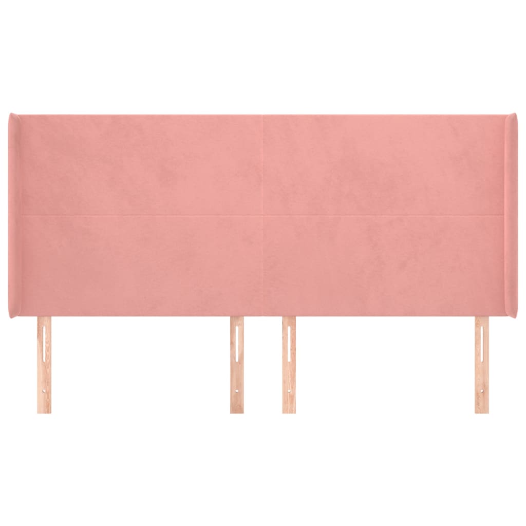 Testiera ad Orecchio Rosa 163x16x118/128 cm in Velluto