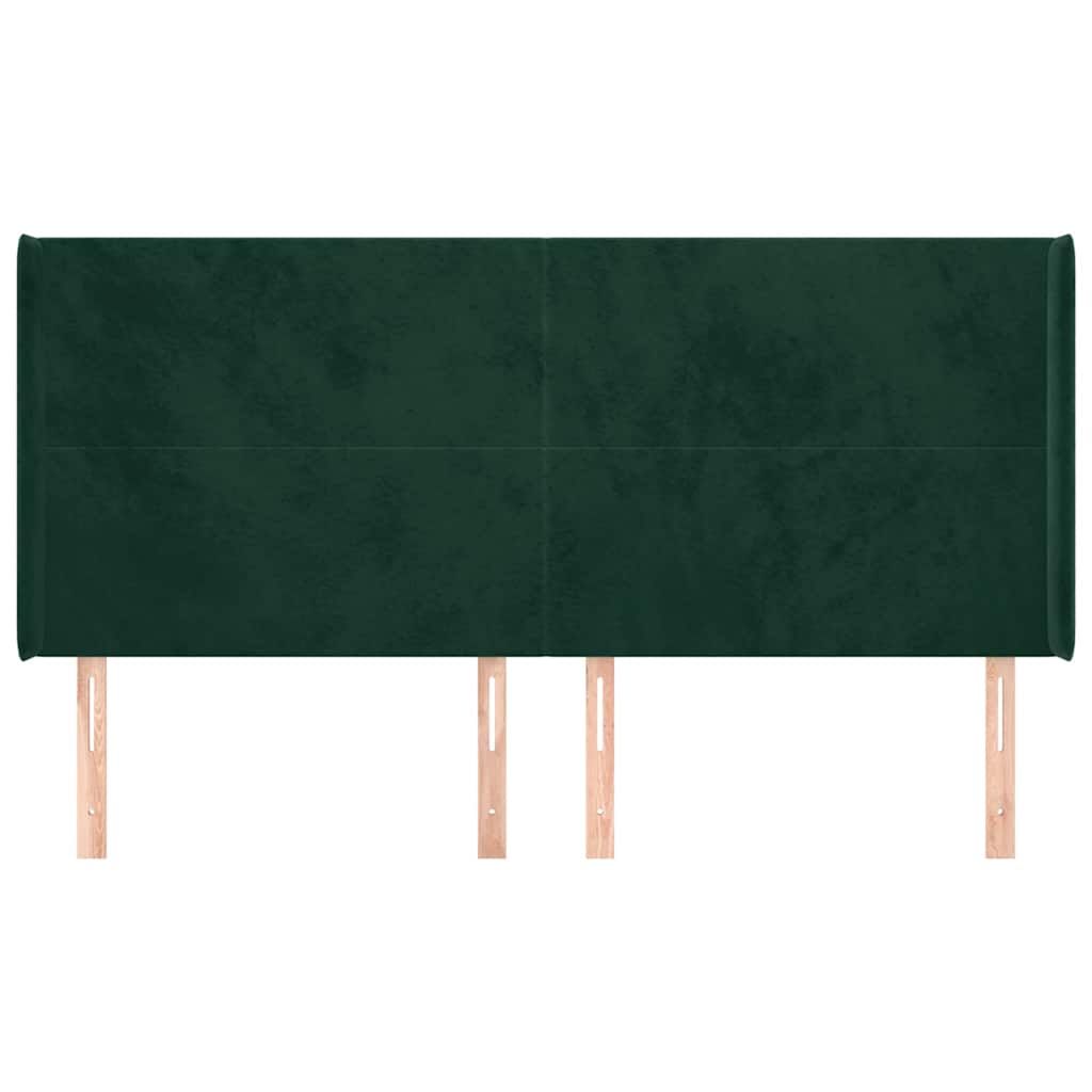 Testiera ad Orecchio Verde Scuro 183x16x118/128 cm in Velluto | homemem39