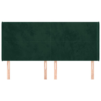 Testiera ad Orecchio Verde Scuro 183x16x118/128 cm in Velluto | homemem39