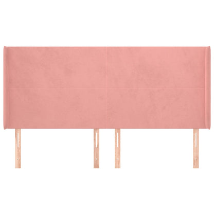 Testiera ad Orecchio Rosa 183x16x118/128 cm in Velluto