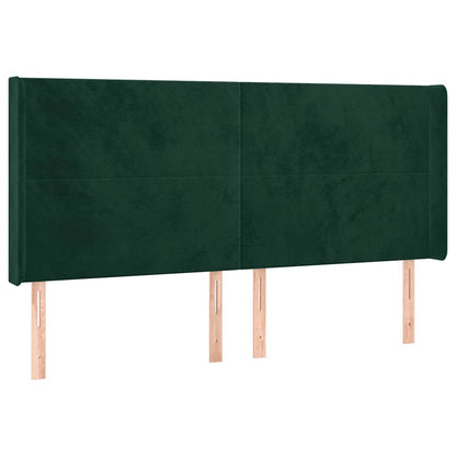 Testiera ad Orecchio Verde Scuro 203x16x118/128 cm in Velluto | homemem39