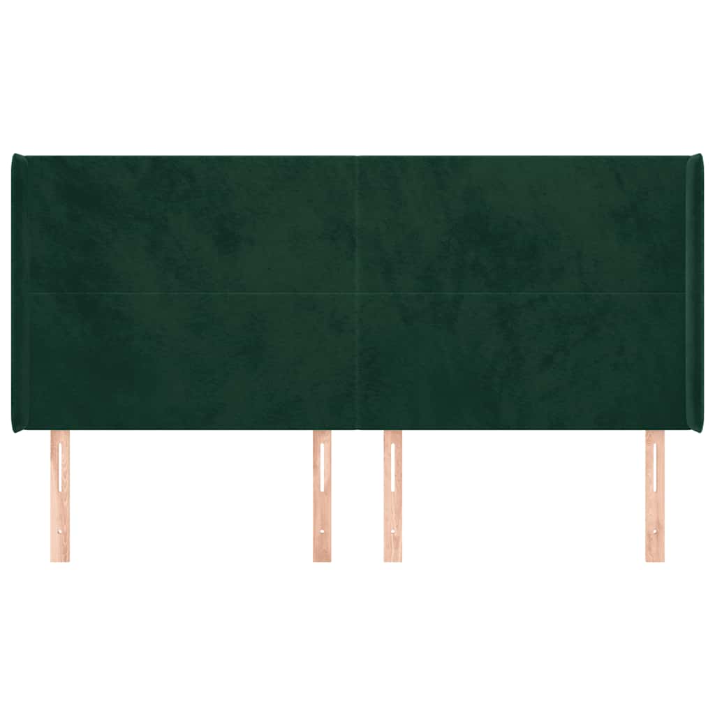 Testiera ad Orecchio Verde Scuro 203x16x118/128 cm in Velluto | homemem39