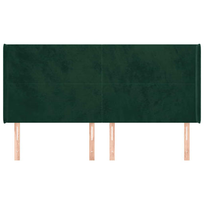 Testiera ad Orecchio Verde Scuro 203x16x118/128 cm in Velluto | homemem39