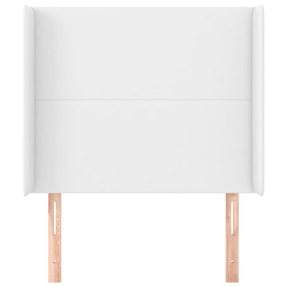 Testiera ad Orecchio Bianco 83x16x118/128 cm in Similpelle - homemem39