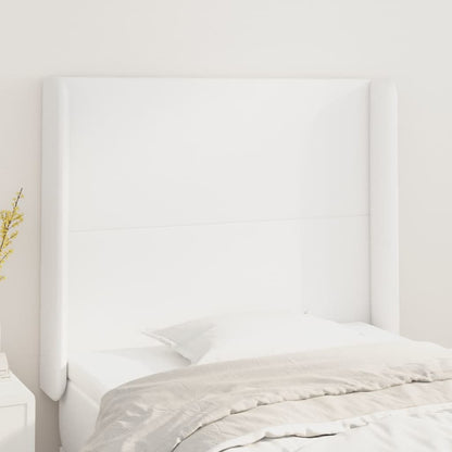 Testiera ad Orecchio Bianco 83x16x118/128 cm in Similpelle | homemem39