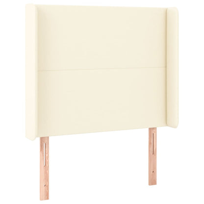 Testiera ad Orecchio Crema 83x16x118/128 cm in Similpelle