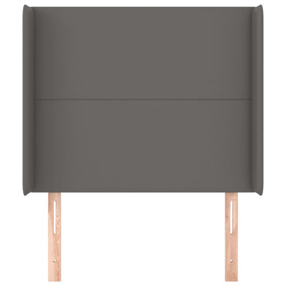 Testiera ad Orecchio Grigio 83x16x118/128 cm in Similpelle