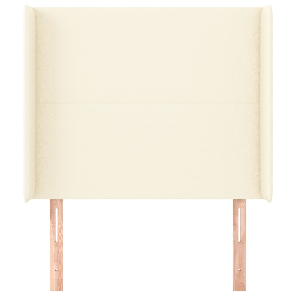 Testiera ad Orecchio Crema 103x16x118/128 cm in Similpelle