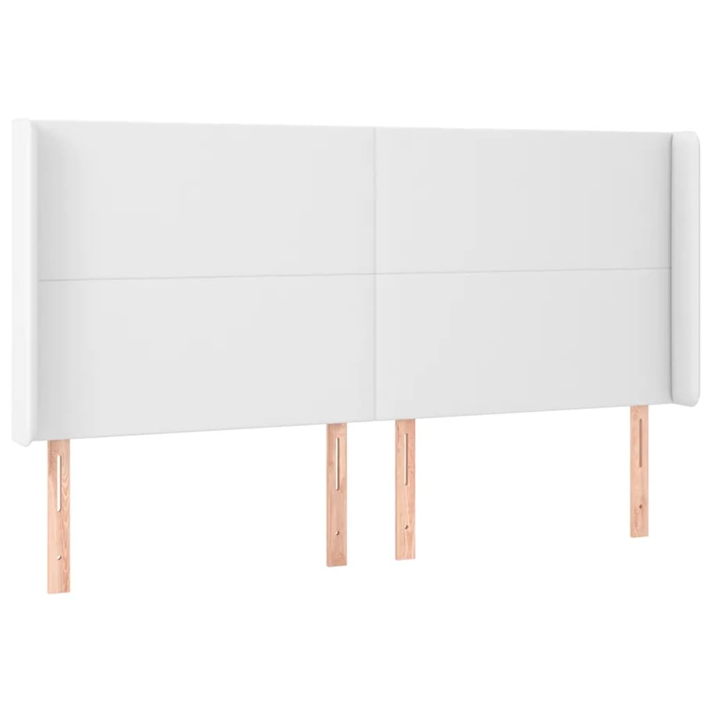 Testiera ad Orecchio Bianco 163x16x118/128 cm in Similpelle | homemem39