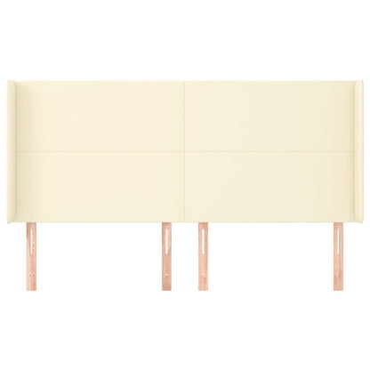 Testiera ad Orecchio Crema 163x16x118/128 cm in Similpelle